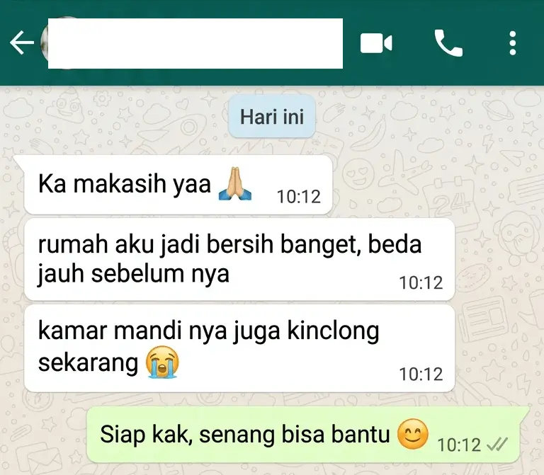 testimonial lapin jasa bersih bersih
